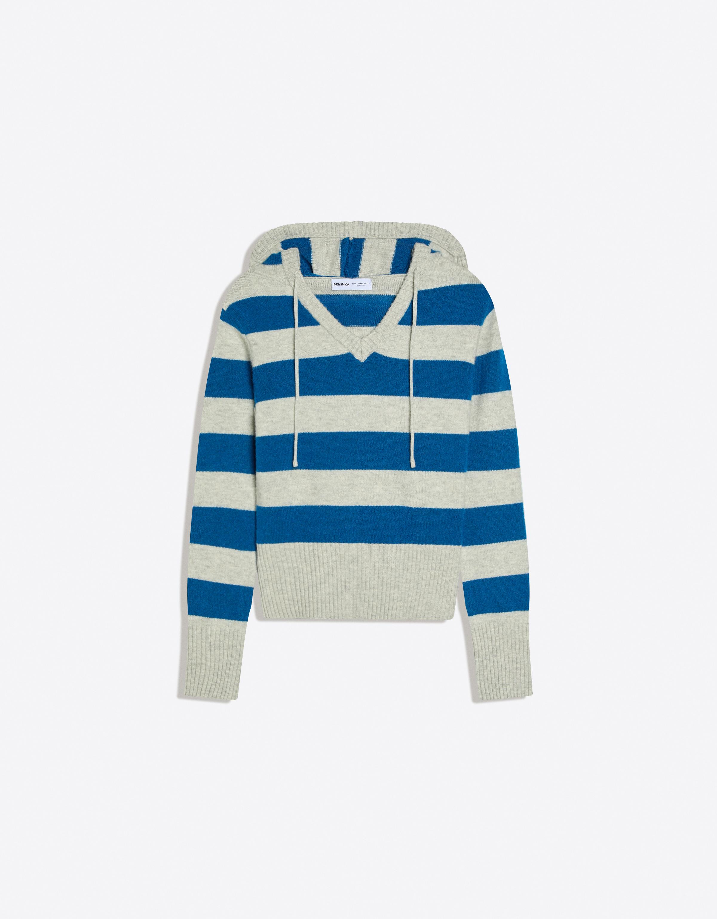 Bershka Kapuzenpullover Mit Print Damen L Blau