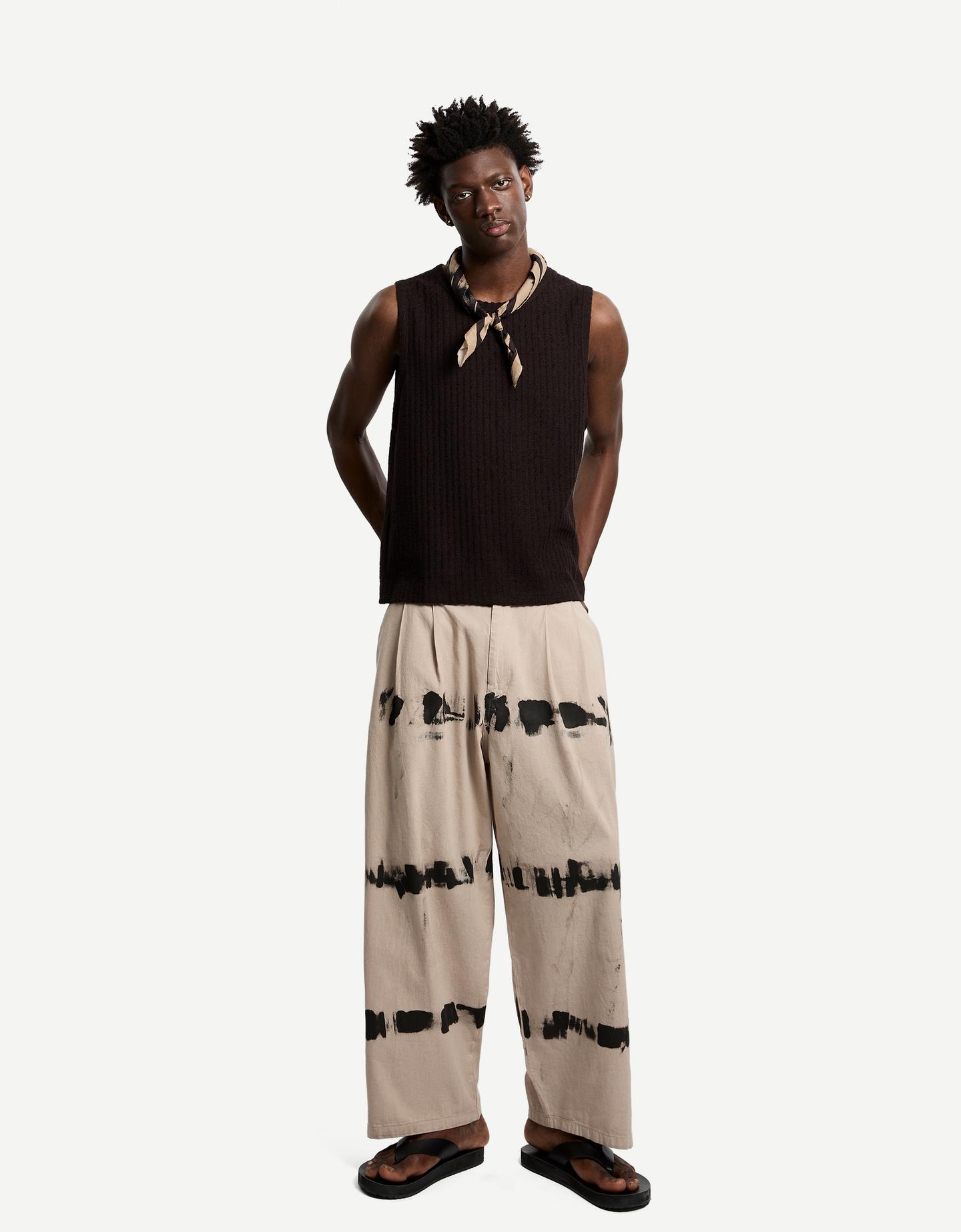 Bershka Camiseta Tirantes Estructura Hombre L Negro