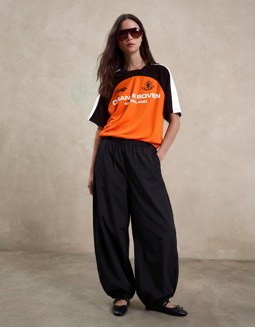 Oversized oranje T-shirt met met korte mouwen Koninsdag collectie-Oranje
