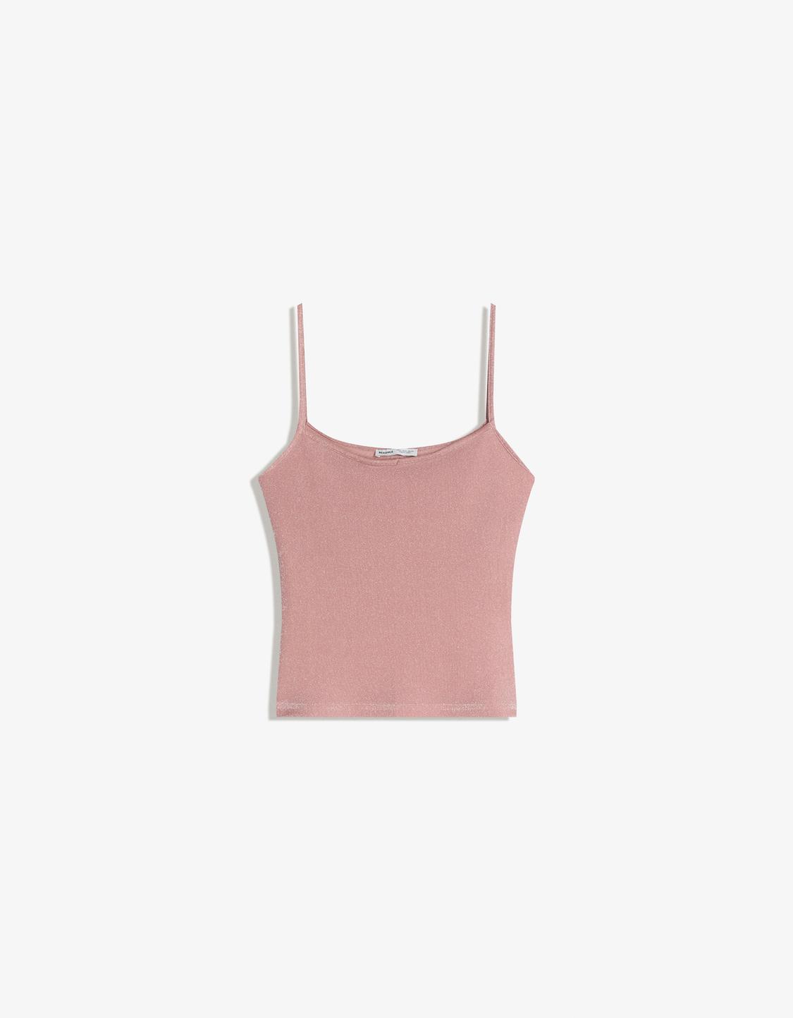 Strappy top with metallic thread