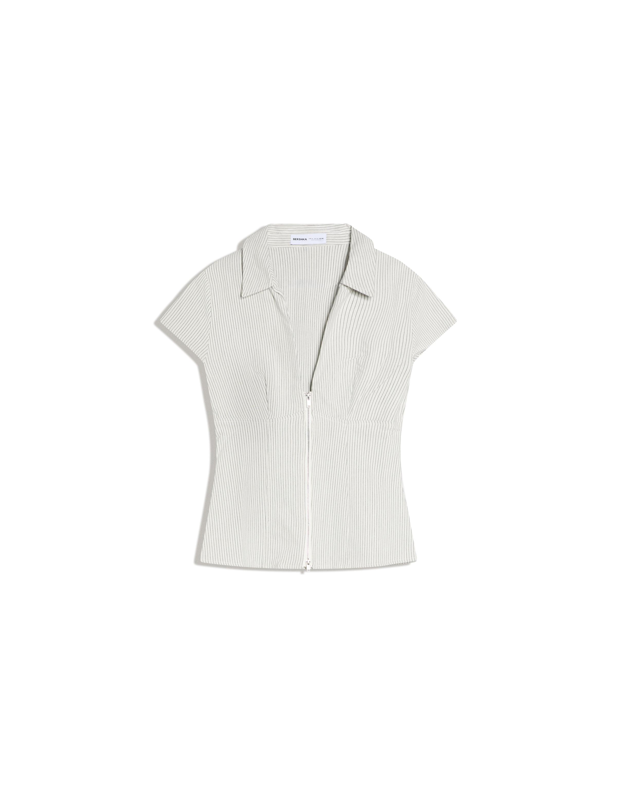 Kısa kollu fermuarlı gömlek - Görsel 49