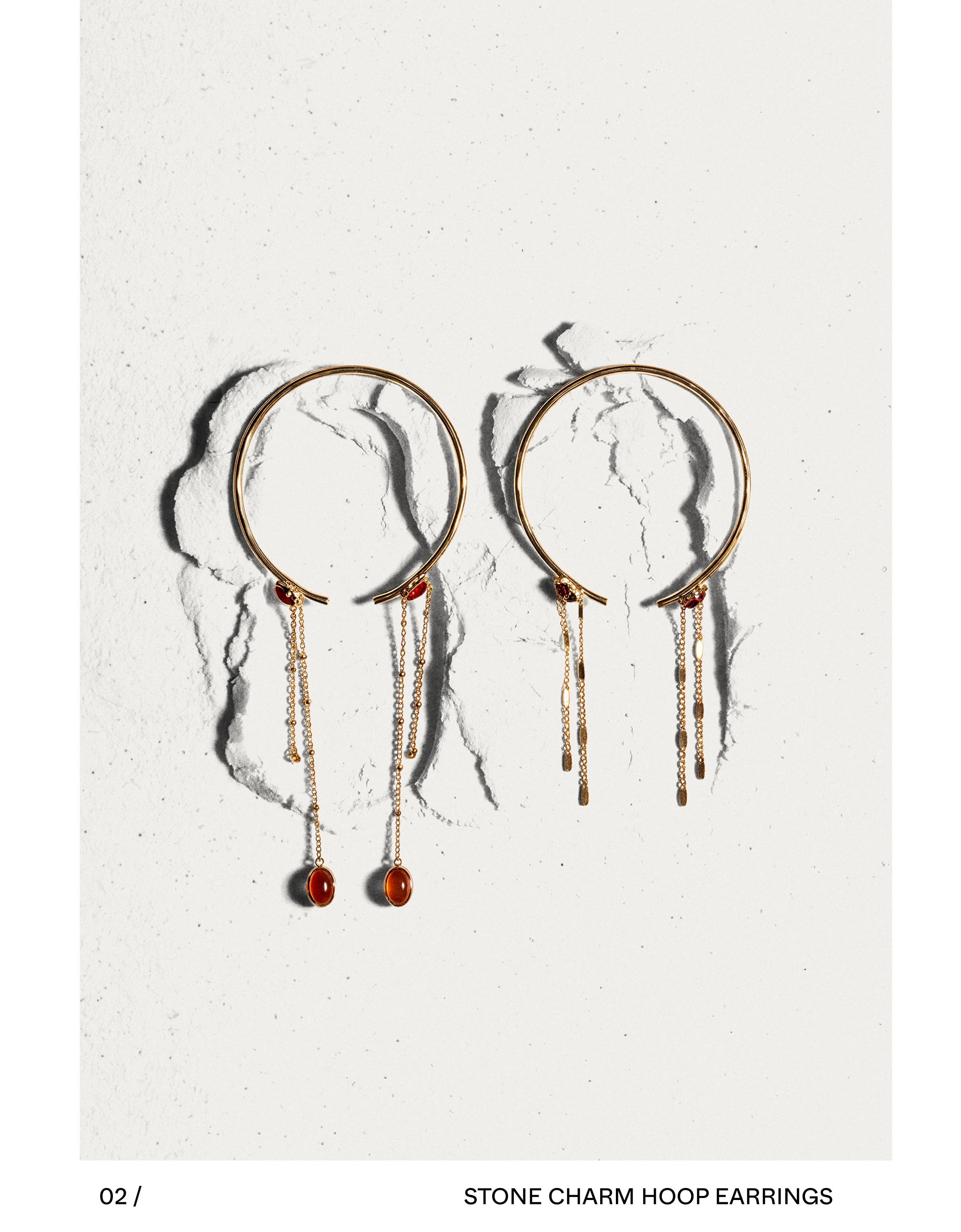 Pack of 2 stone and chain bracelets — Gold
