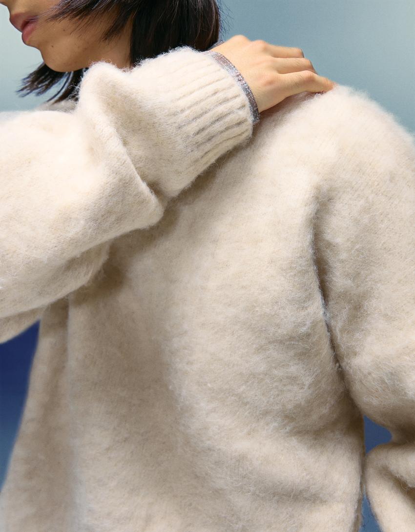 Pull fausse fourrure-Beige