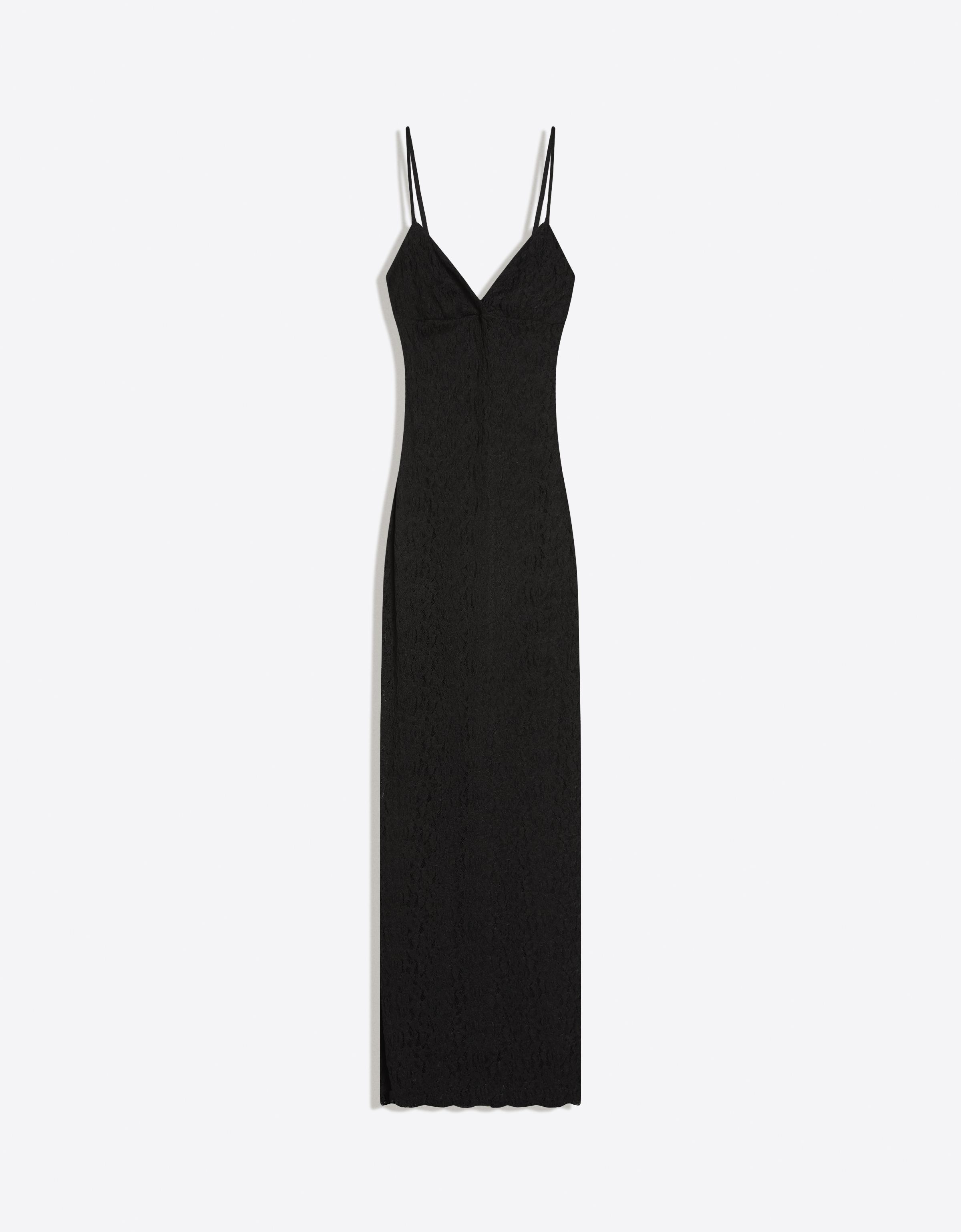 Lace strap midi dress