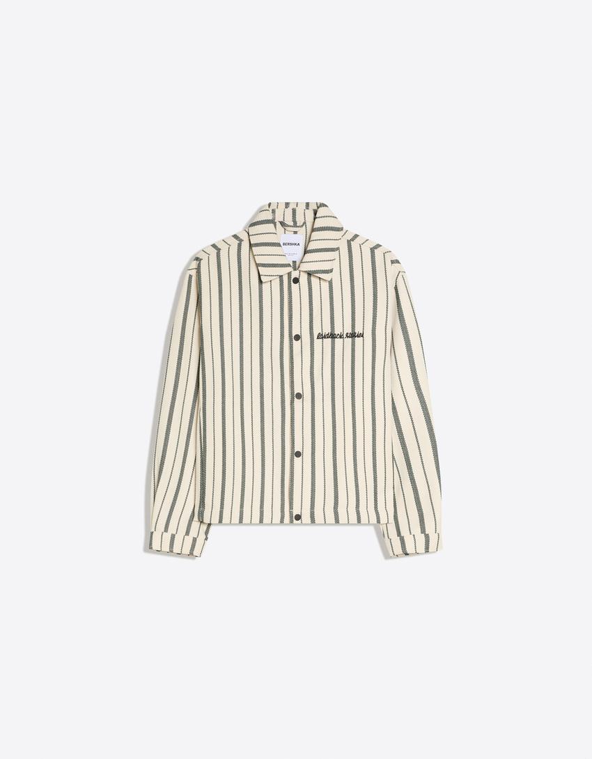 Veste à boutons imprimée-Sable