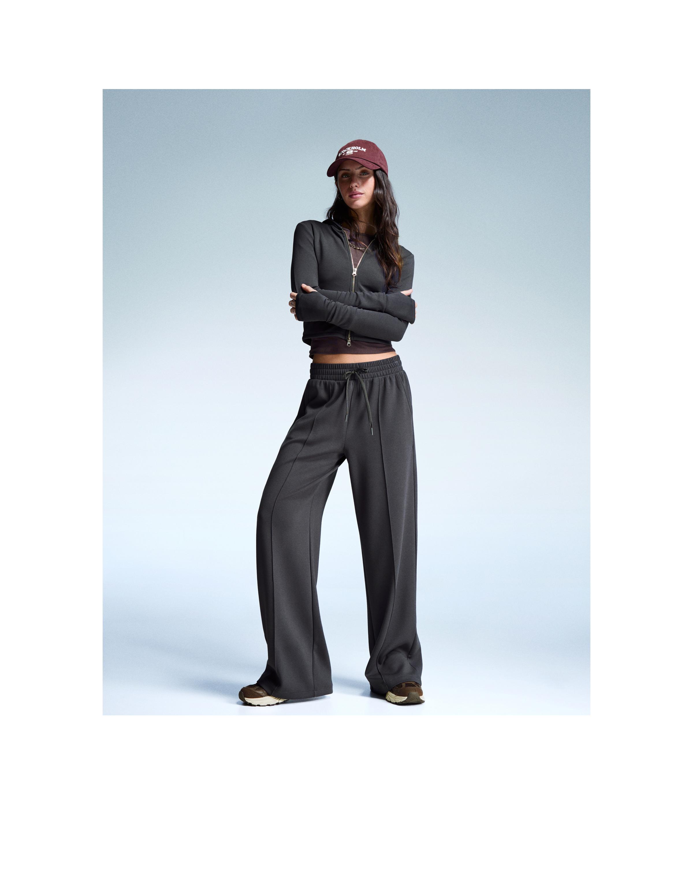 Yumuşak dokulu geniş paça pantolon - Görsel 160