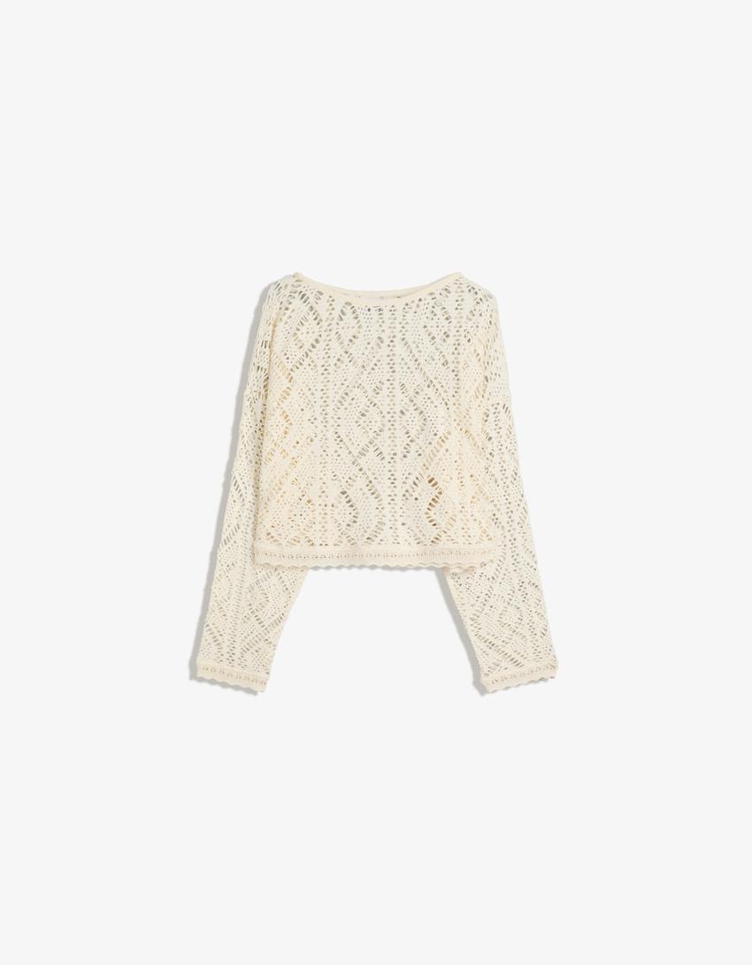 Rustik sweater-Flødefarver-3