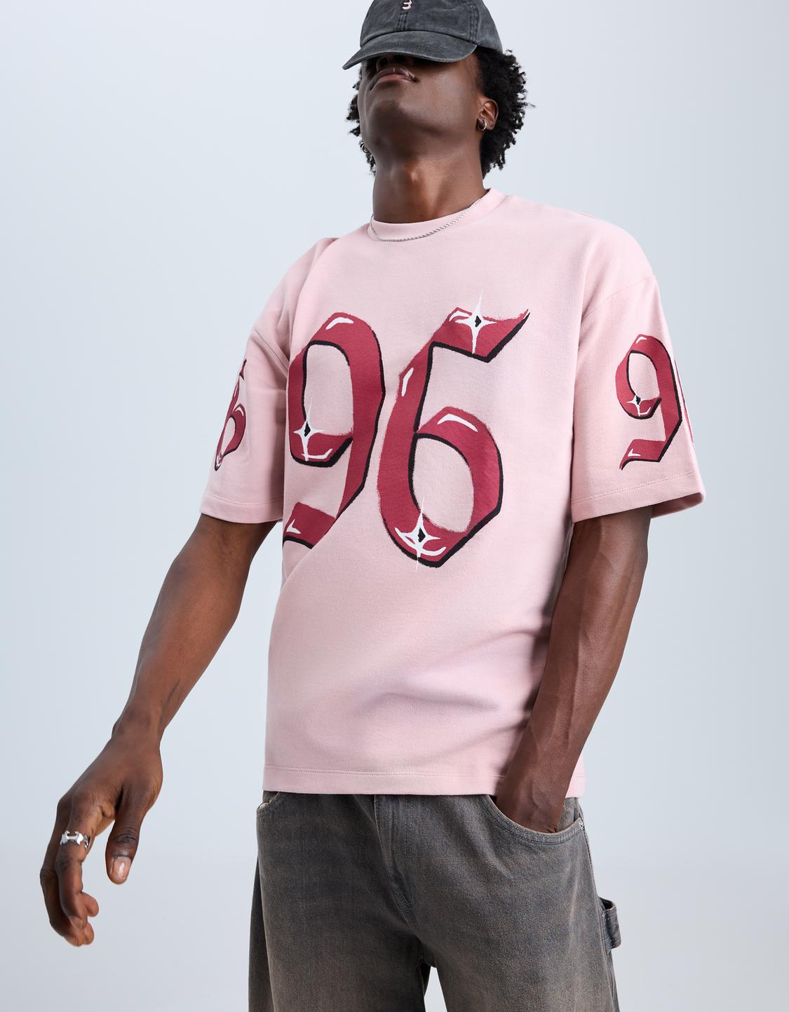 Printed short sleeve plush T-shirt