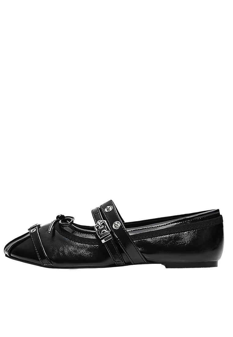 Studded ballet flats — BLACK