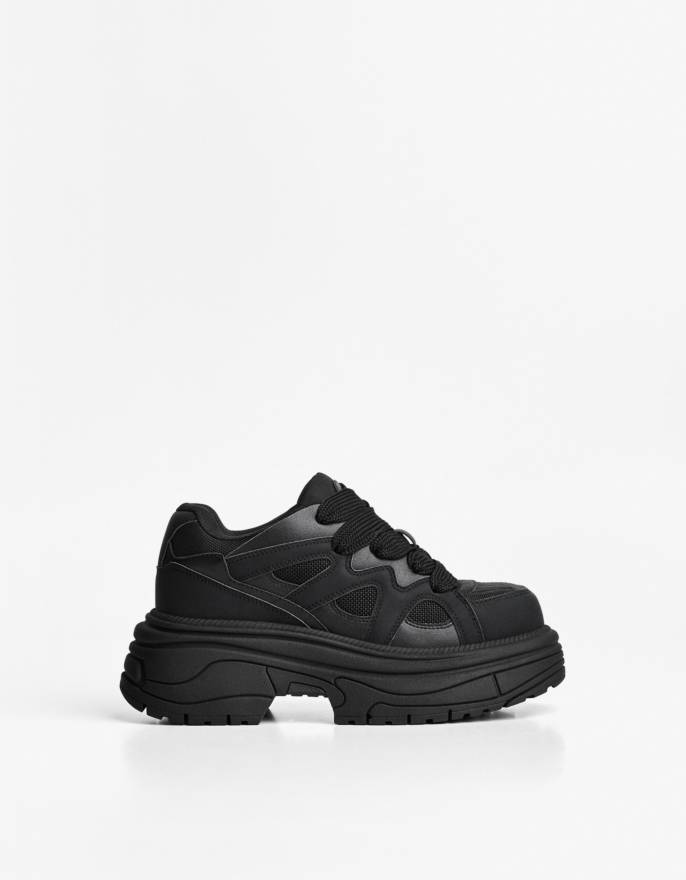 Bershka Sportschuhe Mit Dicker Sohle Herren 40 Schwarz