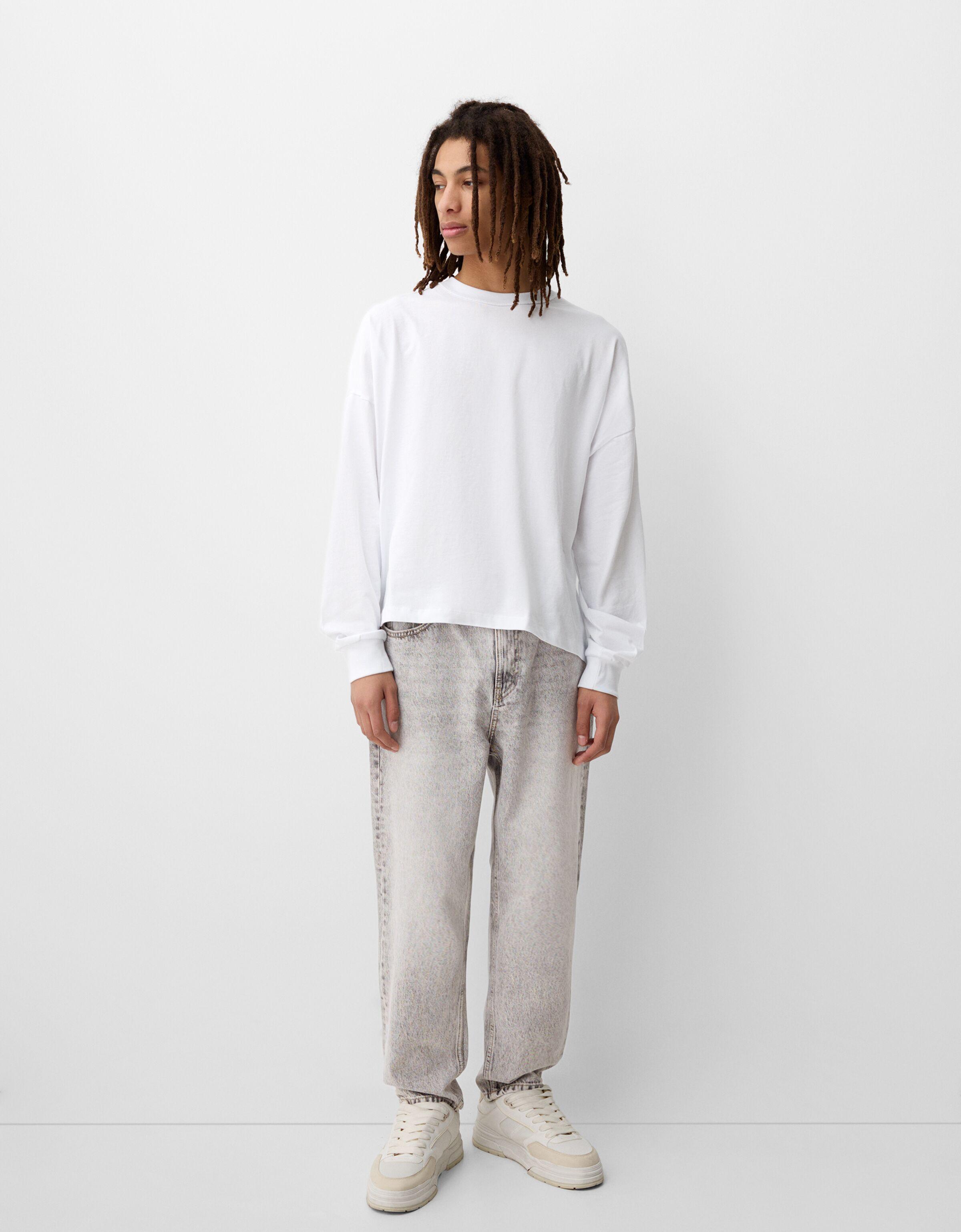 Bershka Loose Fit Jeans Herren 40 Grau