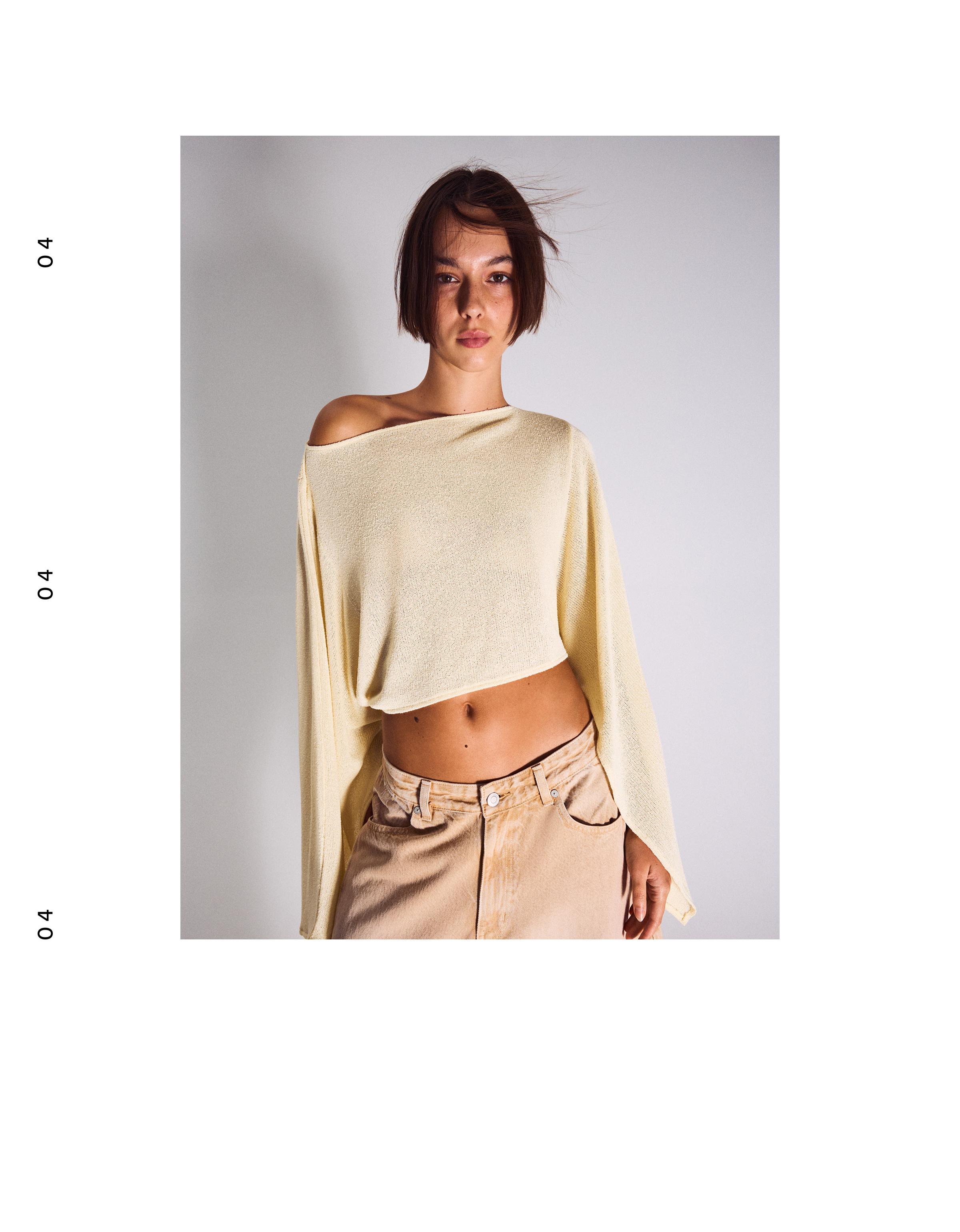 Uzun kollu pelerin kazak - Görsel 16