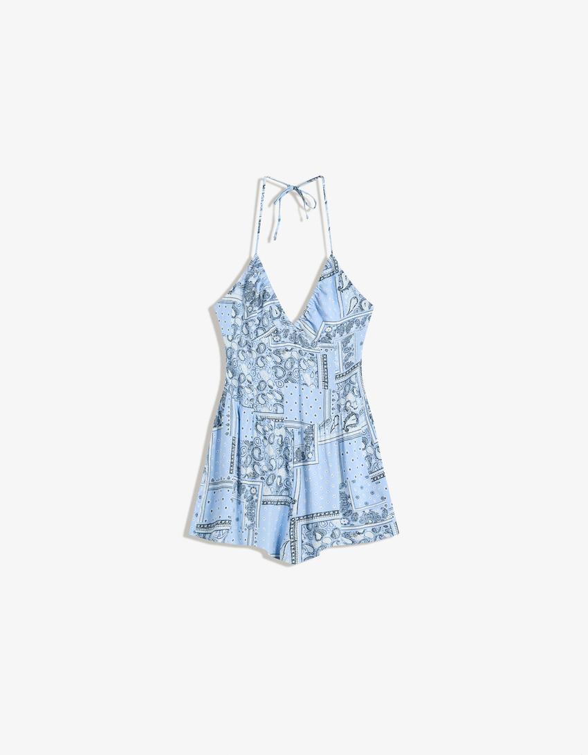 Jumpsuit with straps-Light blue-0