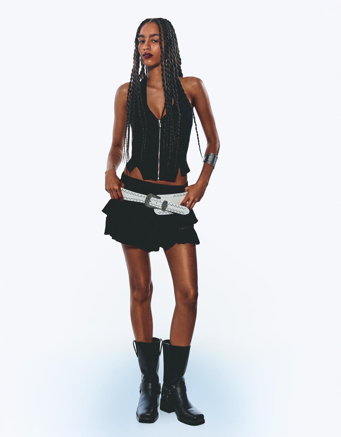 Textured boho skort