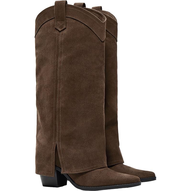 Cowboy heeled boots — Brown
