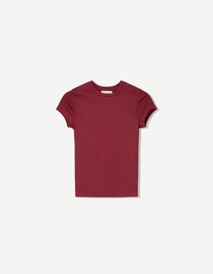 Kısa kollu bisiklet yaka t-shirt