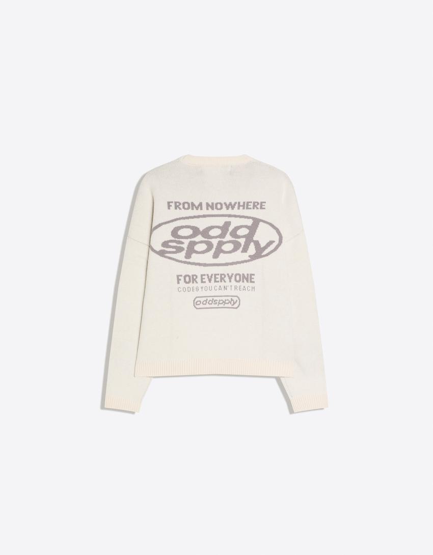 Jacquard print jumper-Off white