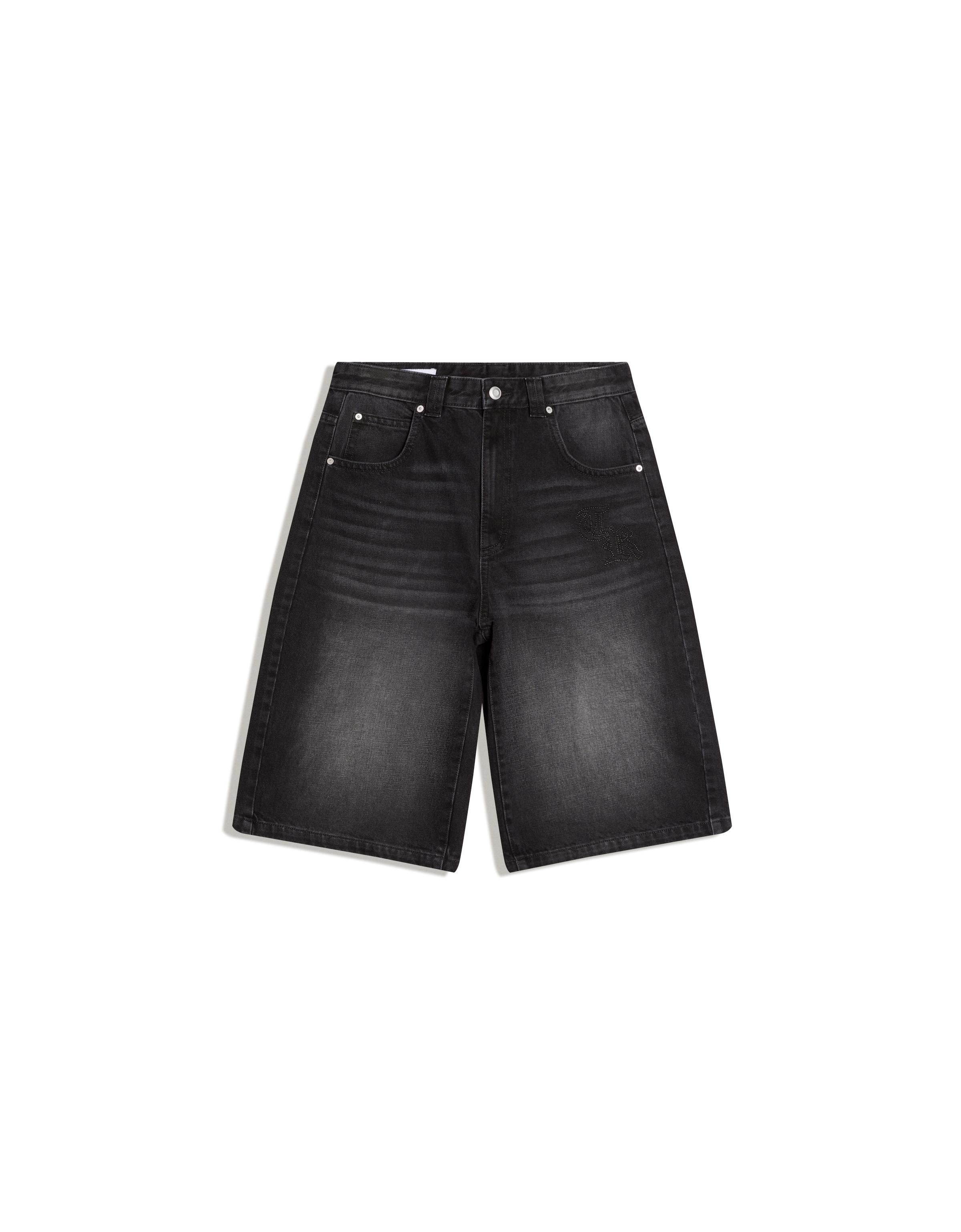 Baggy fit denim bermuda - Görsel 22