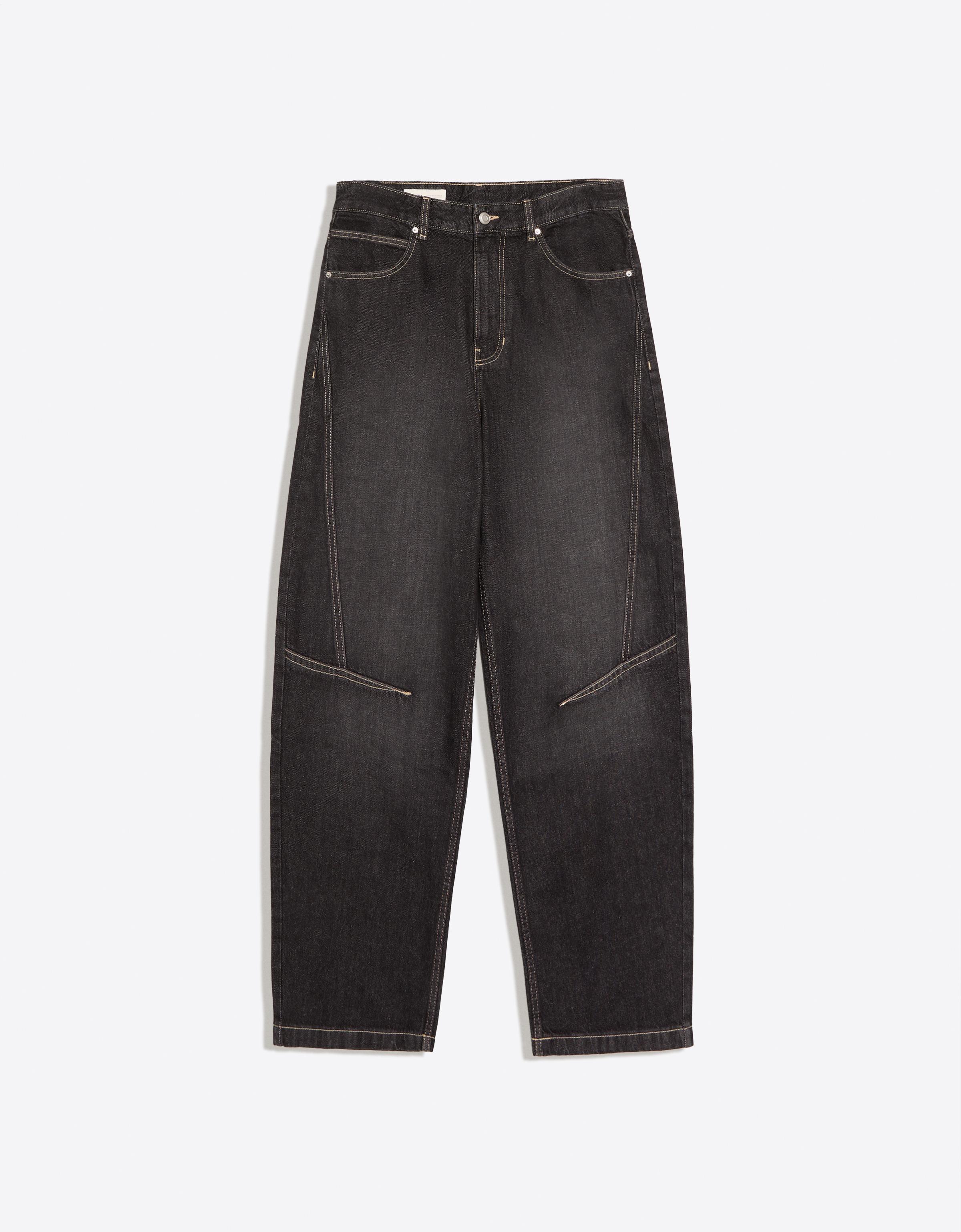 Balloon jeans with seam detail — Black