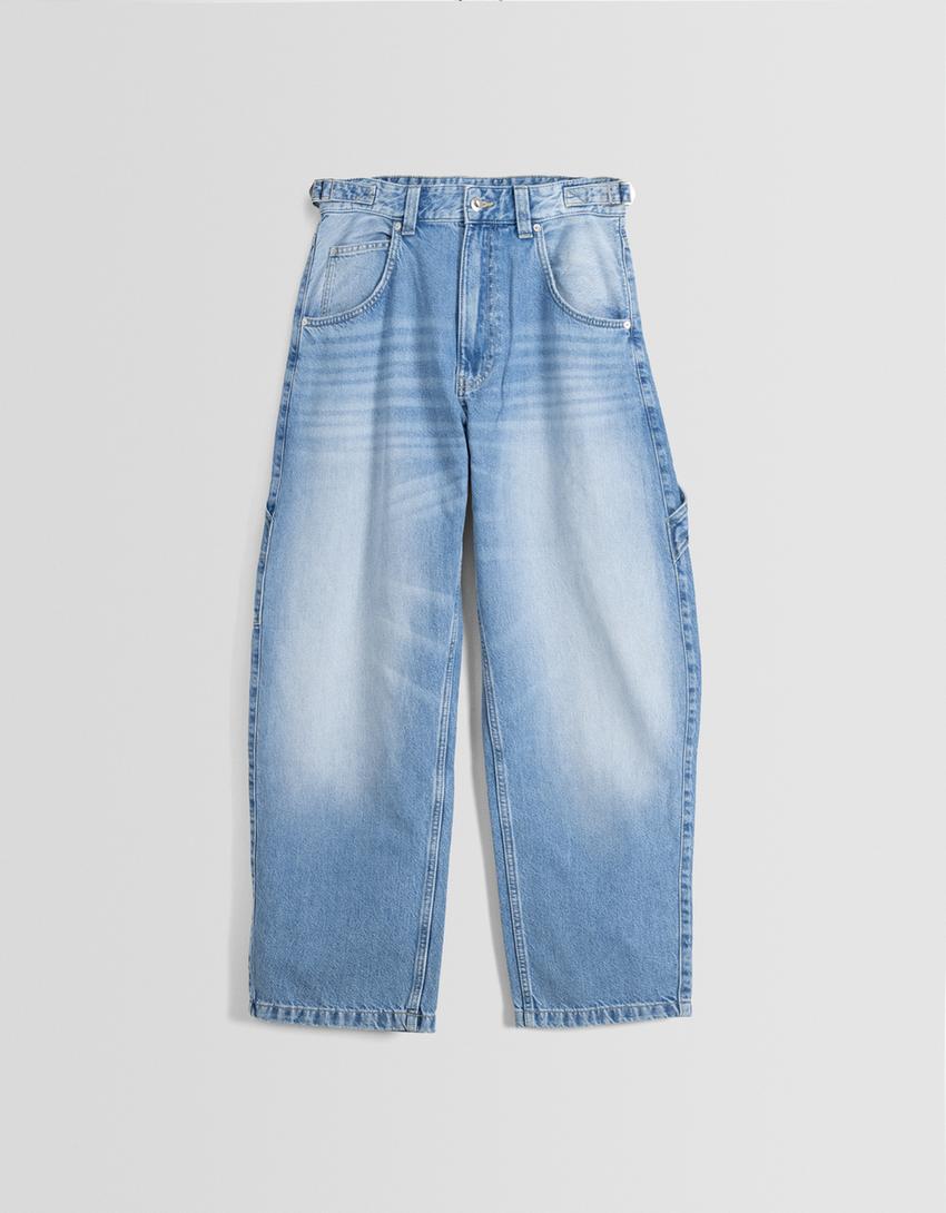 Jeans carpinteiro balloon-Azul lavado-4