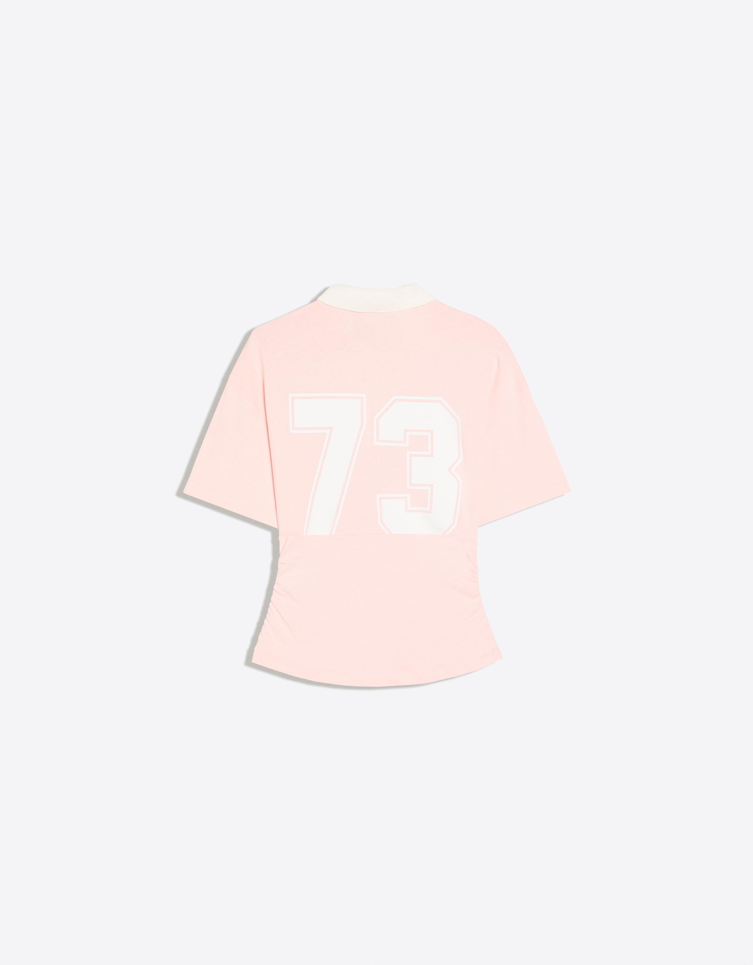 Short sleeve sash print polo shirt — Pink