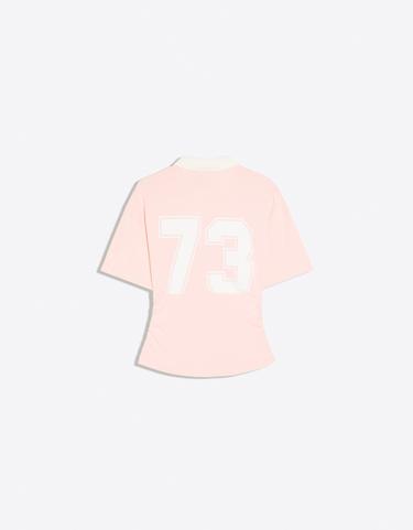 Short sleeve sash print polo shirt — Pink 6