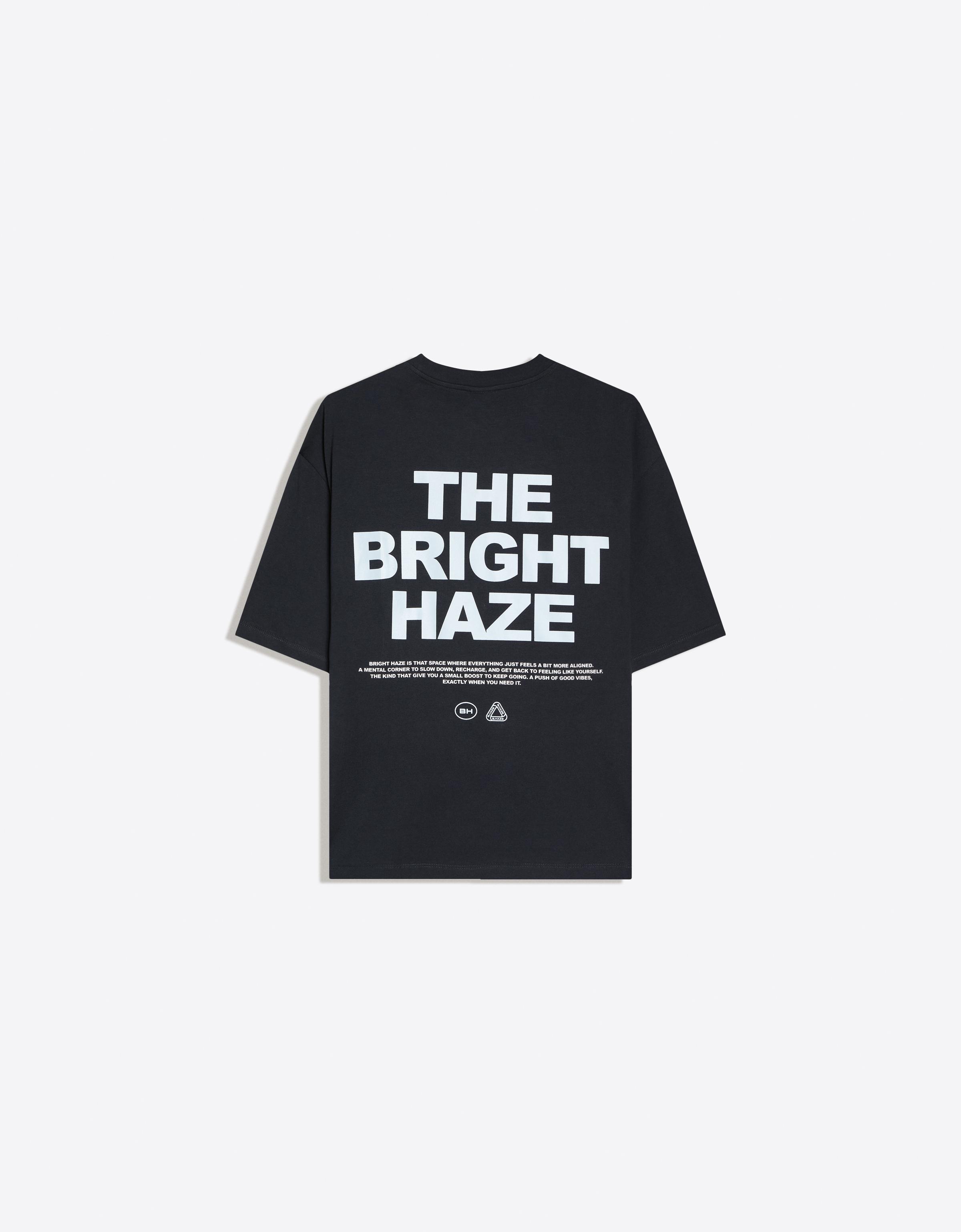 Bershka Boxy fit street yazılı t-shirt görsel 4