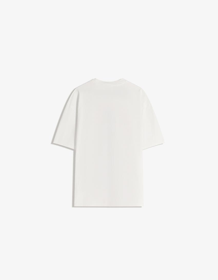 T-Shirt mit Mickey Mouse Print und kurzen Ärmeln-Weiss