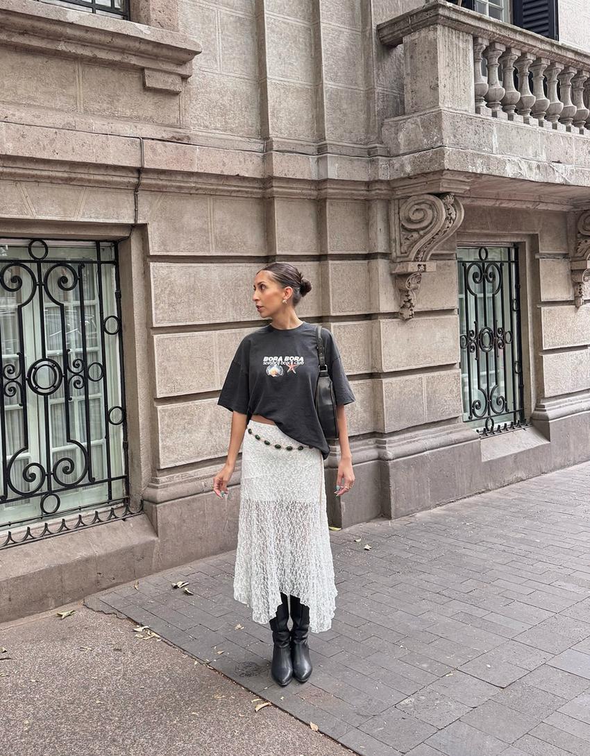 Short sleeve T-shirt with print-Grey-2