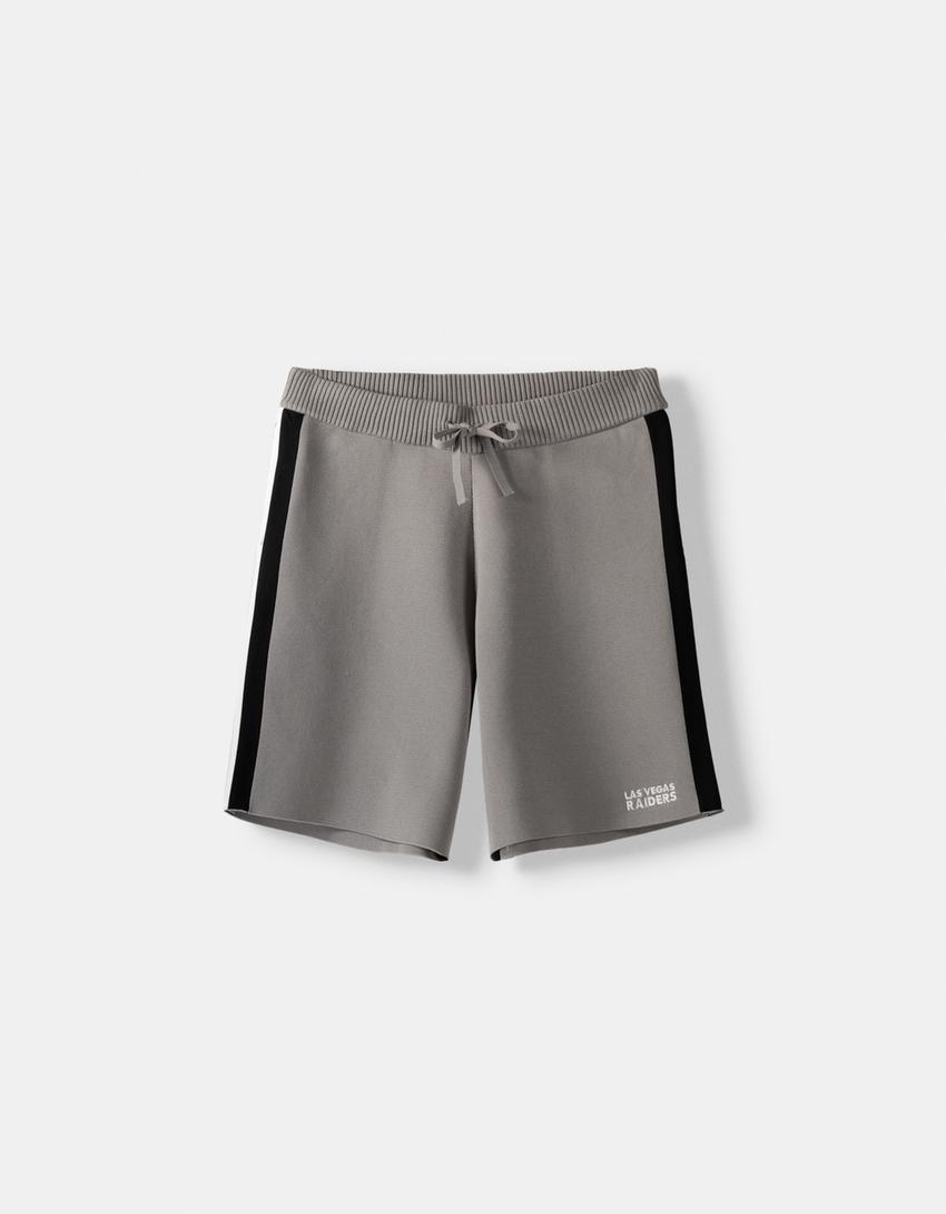 Bermuda NFL broderie imprimé-Gris-4