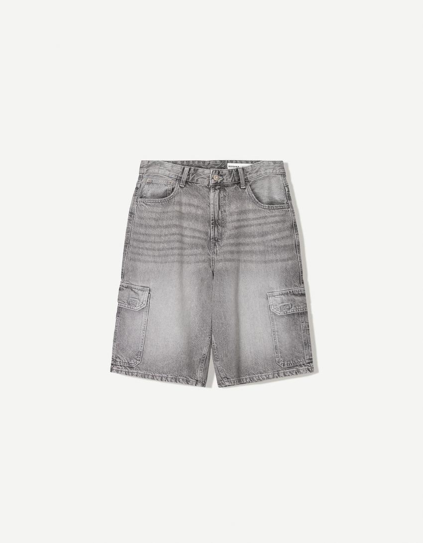 Baggy bermudashorts i cargostil