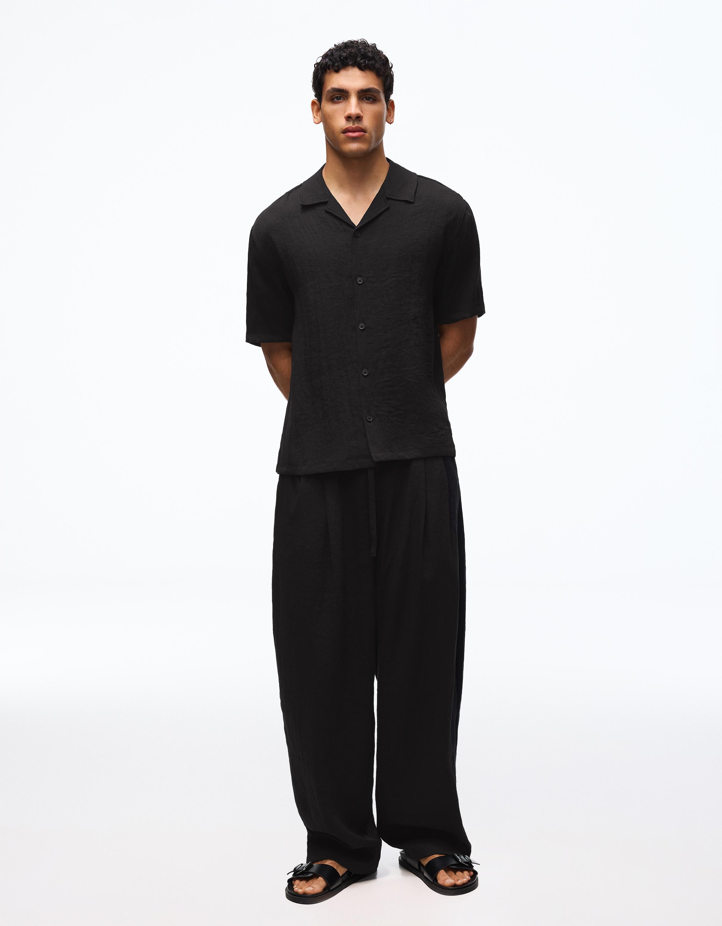 Rustic short sleeve shirt — Black