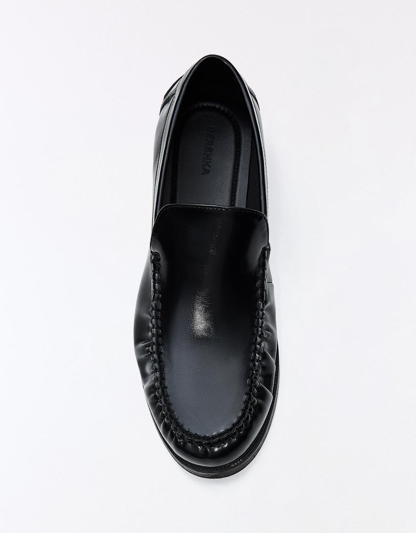 Mocassino arricciato-Nero