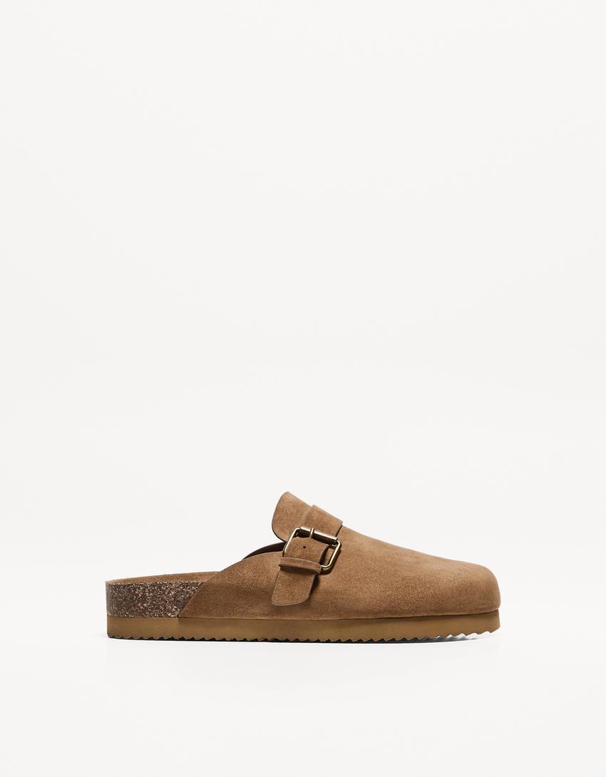 Socas fivela pormenor tachas-Marrom