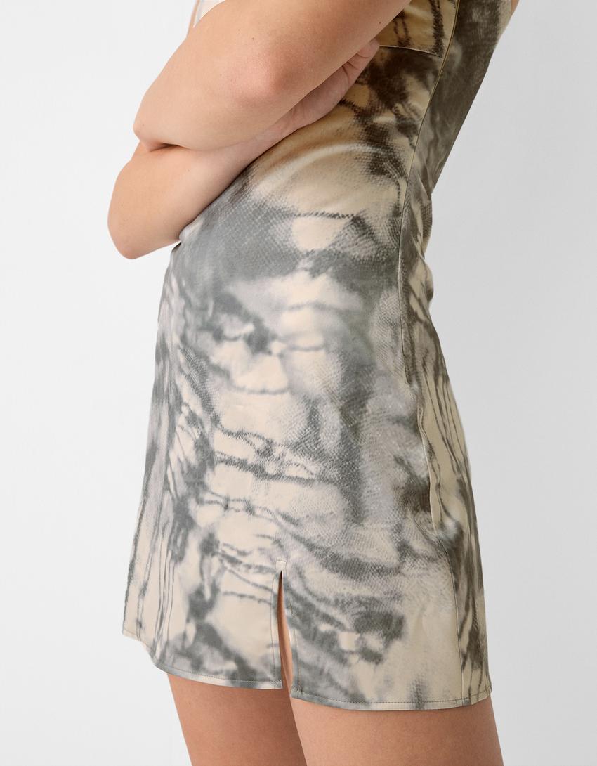 Satin strappy mini dress-Multicolored-6