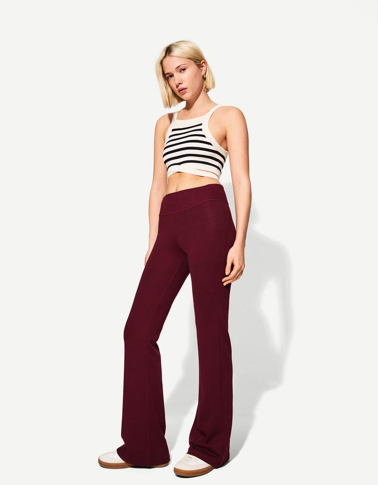 Pantalons flare cintura canalé