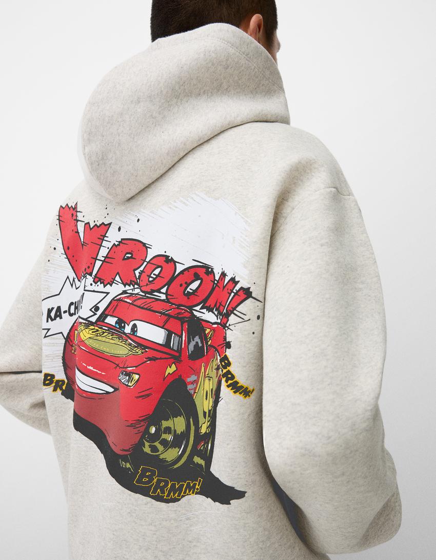 Cars boxy fit hooded sweatshirt-Grey