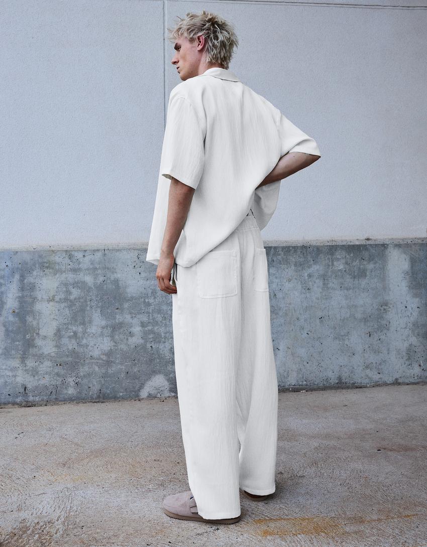 Rustic baggy trousers-White