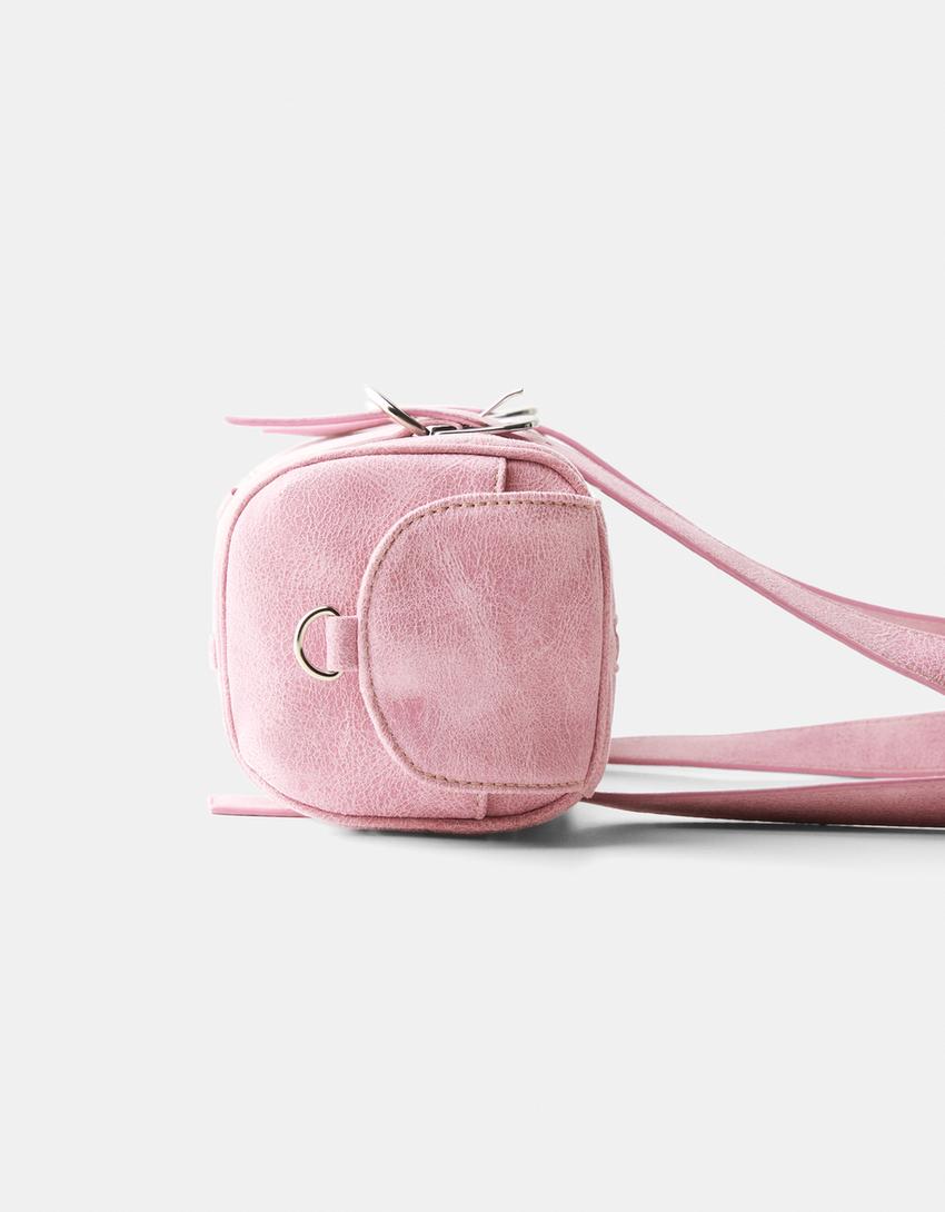 Mini buckled bowling bag-Pink-2