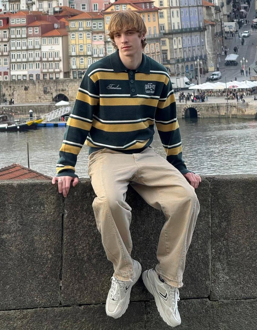 Super baggy fit pantolon-Kum rengi