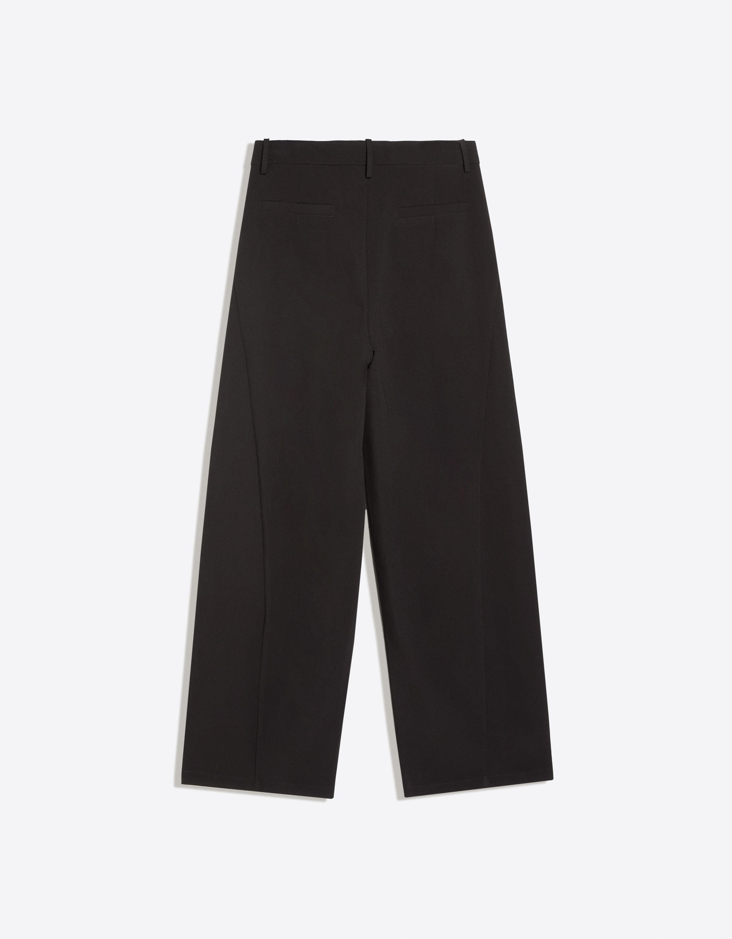 Double-fabric darted trousers — Black