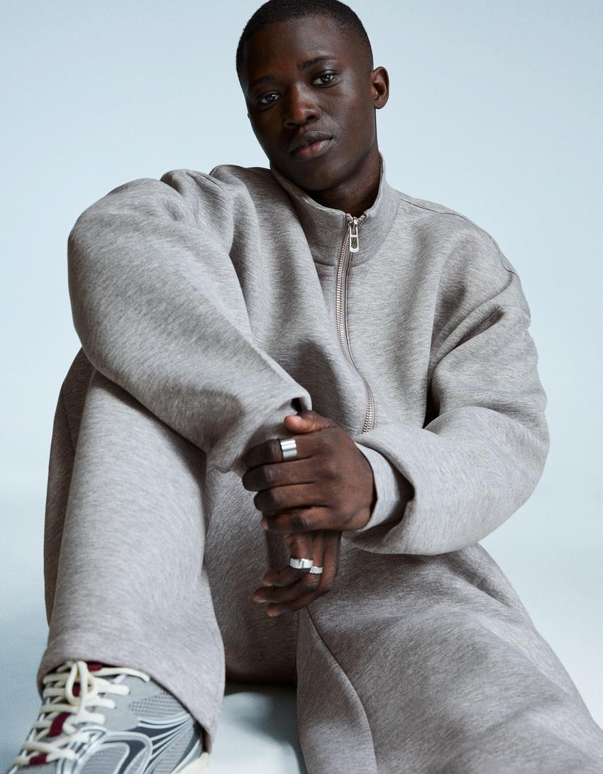 Sweatshirt mit Reißverschluss-Grau-5