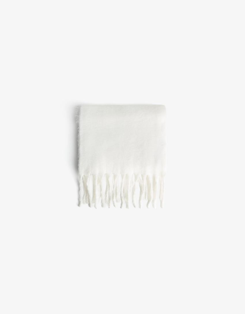 Solid-coloured scarf-Cream