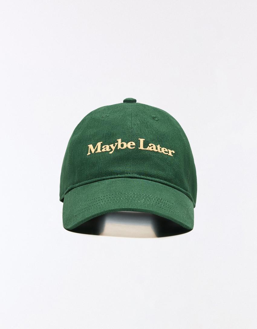 Embroidered cap-Green