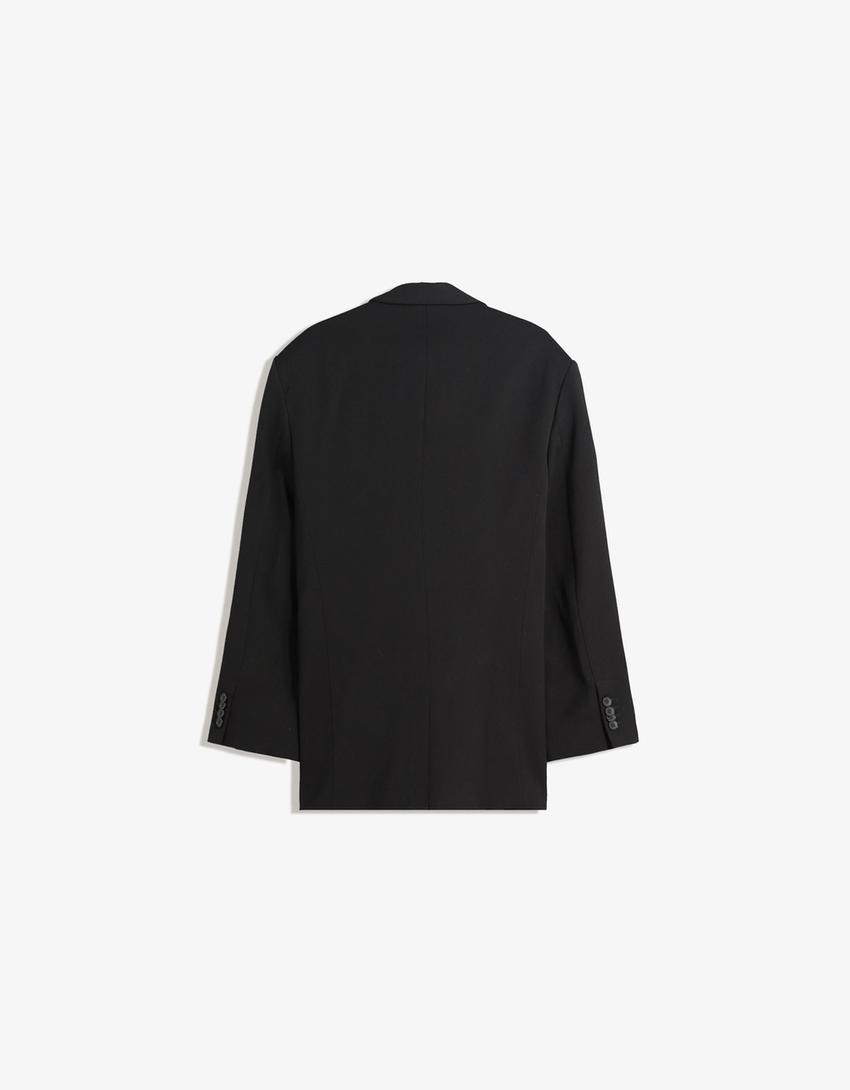 Lagani sako oversize kroja-Crna-4
