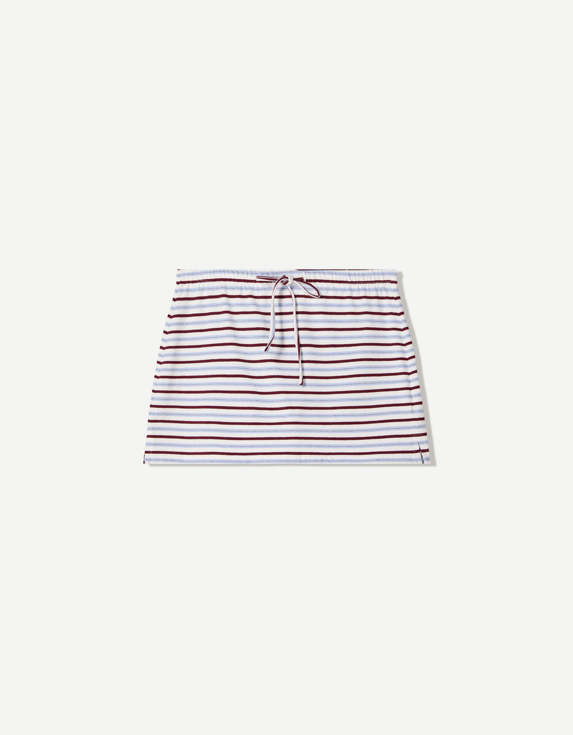 Bershka Culotte-Rock Mit Schleifendetail Damen Xs Weiss
