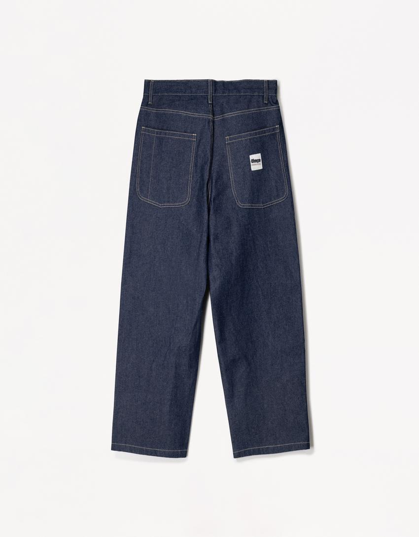 Loose-fit baggy jeans-Navy-4