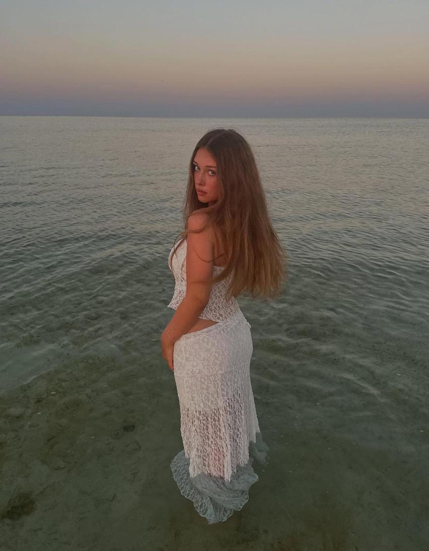 Falda midi blonda-Blanco roto-1