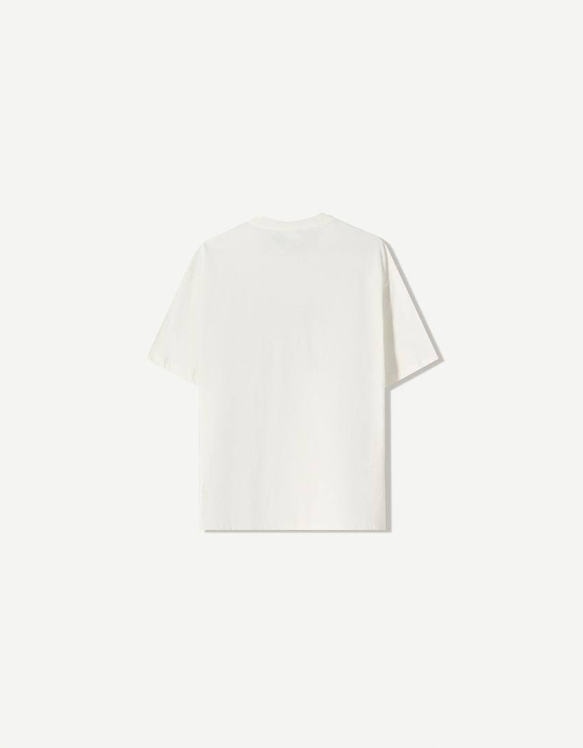 Short sleeve T-shirt with print-Off white-1
