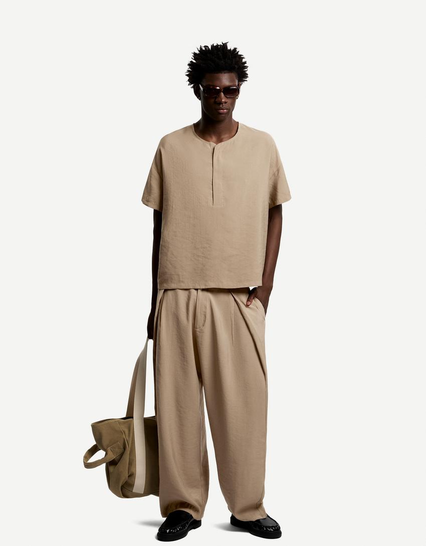 Camisa manga corta oversize fluida-Arena-2